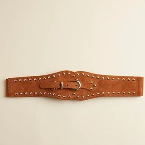 🆕️ COGNAC STUDDED WAIST BELT - ELASTIC BACK